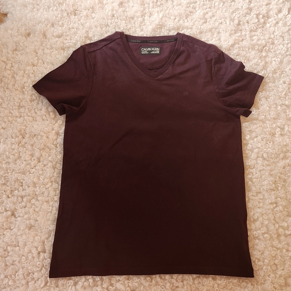 Calvin Klein Men Size M Deep Purple Liquid Touch Short Sleeve Cotton Tee Shirt - Picture 2 of 5